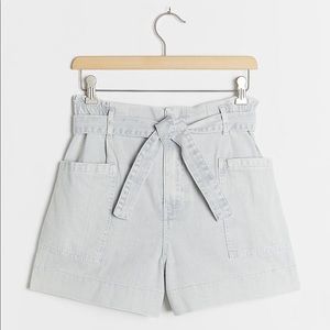 Pilcro Ultra High-Rise Acid Wash Denim Shorts